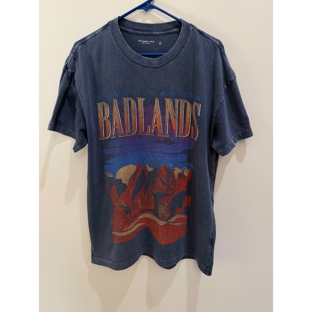 Abercrombie & Fitch South Dakota Badlands Graphic T-Shirt Men's Large Faded Wash